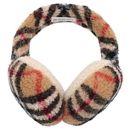 Burberry Paraspifferi a quadri in lana e cashmere beige sabbia per junior