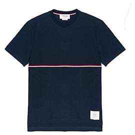 Midweight Jersey-T-Shirt mit Streifen - Thom Browne