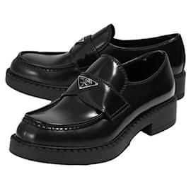 Prada Mocassini in pelle spazzolata cioccolato