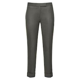 Pantalones skinny de lana super twill de tiro bajo - Thom Browne