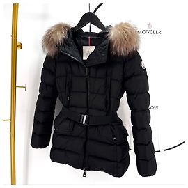 Moncler Clion Acolchado de piel de zorro para mujer negro