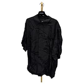 Balenciaga Camicia di seta con logo a maniche corte Taglia