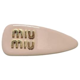Powder Pink Patent Leather Hair Clip - Miu Miu