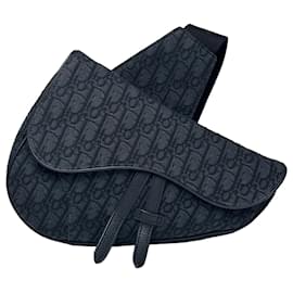 Dior Borsa Sella Oblique Jacquard da Uomo Nera