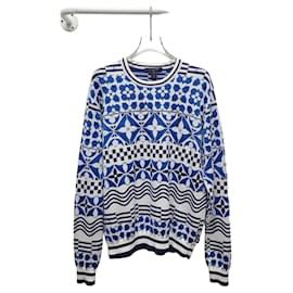 Jacquard-Strickpullover mit blauem Monogramm - Louis Vuitton