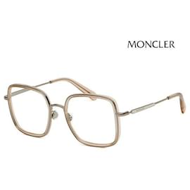 Occhiali Moncler Montatura Quadrata Trasparente Lusso Soltex Taglia Grande Montatura in Metallo