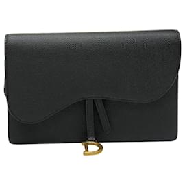 Borsa a tracolla Saddle Chain in pelle di vitello nera - Dior