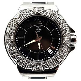 Tag Heuer Relógio de aço com diamante e cerâmica