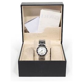 Bulgari (BVLGARI) Unisex-Uhr aus Stahl mit weißem Diamant-Zifferblatt