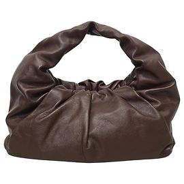 Bottega Veneta Borsa a tracolla hobo in pelle color marrone corteccia con arricciature