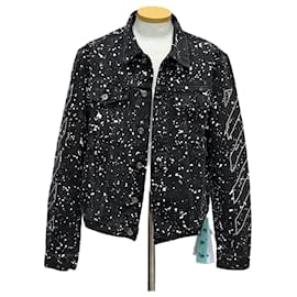 Giacca di denim con effetto pittura diag - Off White