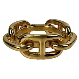 HERNES Ciennedeangcle Gold Scarf Ring - Hermès