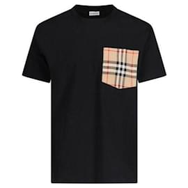 Burberry Karo-T-Shirt aus Baumwolle mit Tasche