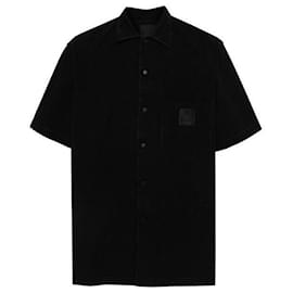 Camicia a maniche corte in cotone con patch con logo - Givenchy