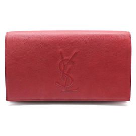 Saint Laurent Bolso de mano Belle Du Jour en cuero rojo