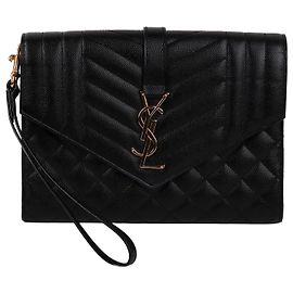 Saint Laurent Envelope YSL Gold Small Clutch Bag