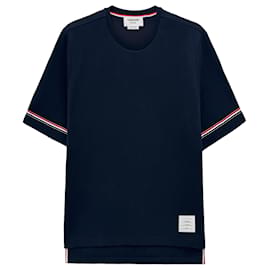 Thom Browne T-shirt oversize a maniche corte in cotone stile rugby