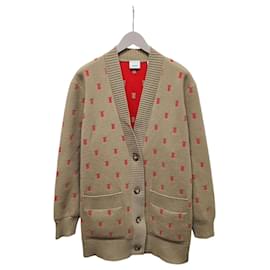 Cardigan aus Woll-Kaschmir-Mischung mit Monogramm in Archive Beige - Burberry