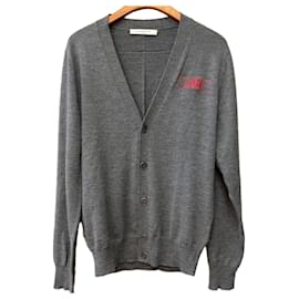 Strickjacke aus Wolle Grau mit LOVE-Stickerei - Givenchy