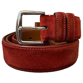 Loro Piana Cintura in scamosciato rossa