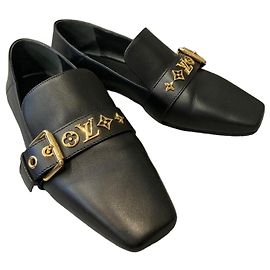 Louis Vuitton Mocassino flat in pelle Bahia Gold Black
