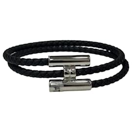 Men's Tunis Tresor Bracelet Black Silver - Hermès