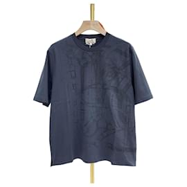 Besticktes Crew-Neck T-Shirt Charcoal - Hermès