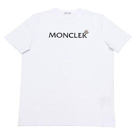 Moncler Camiseta de algodão com logotipo em flock