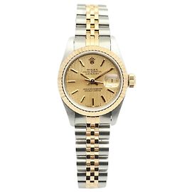 Rolex Datejust Champagne Gold Deck Motif Dial Damenuhr-Kombination