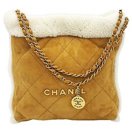 Chanel Borsa a Spalla Media Camel Mustang Ecru Vintage Gold-tone