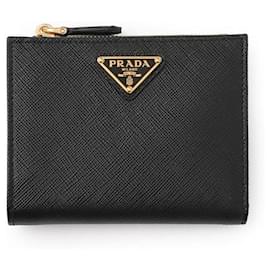 Prada Kompakter Geldbeutel aus Saffiano-Leder