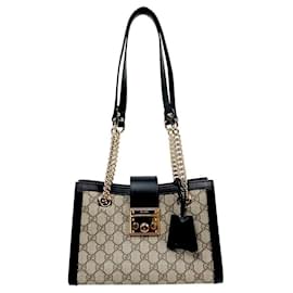 Gucci Borsa a tracolla Black GG Supreme Padlock Chain