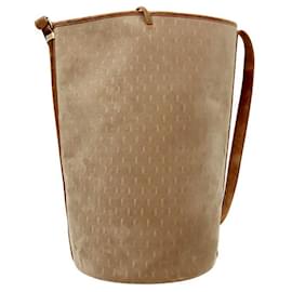 Saint Laurent Borsa a tracolla bucket in velluto monogramma marrone