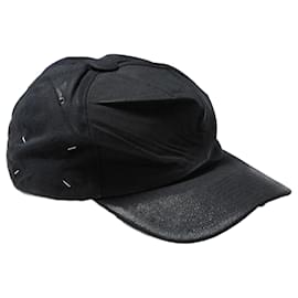 Maison Martin Margiela Cappellino da baseball in cotone rivestito nero