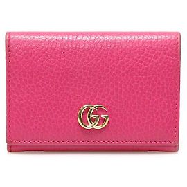 Gucci Pink Gold GG Marmont Card Case Wallet