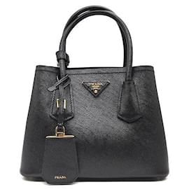 Prada Saffiano Double Tote e Shoulder Bag Small