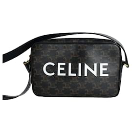 Borsa Messenger Crossbody in tela Triomphe con logo stampato - Céline