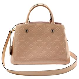 Louis Vuitton Borsa a tracolla Montaigne BB in Vernis Monogram Beige Pink
