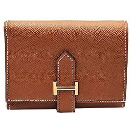 Hermès Cartera Cash Unisex con Bordes Biselados Dorados