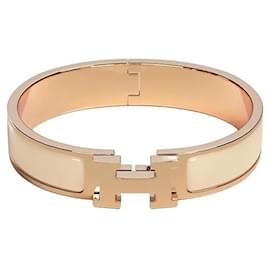 Click Blanc Bangle Bracelet Cream Rose Gold - Hermès