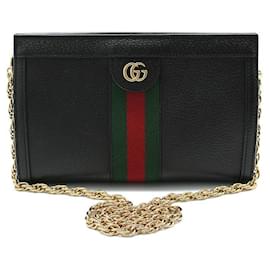 Borsa a tracolla Ophidia GG Black Gold Logo Chain - Gucci