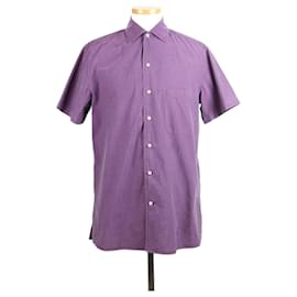 Loro Piana T-shirt à manches courtes avec col en lin Violet