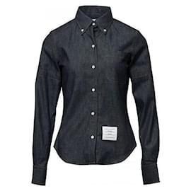 Denim-Hemd mit Armbinden - Thom Browne
