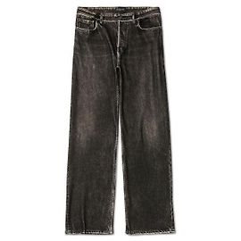Balenciaga Pantaloni in denim dritti neri stamp: