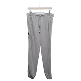 Gucci Grey Tiger Embroidered Felt Cotton Jogger Pants