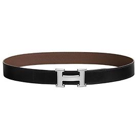 Hermès Reversible Leather Belt with Metal Buckle