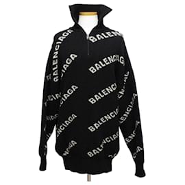 Maglia con mezza zip con loghi multipli - Balenciaga
