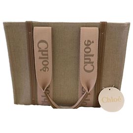Chloé Borsa Tote Woody Medium Beige