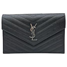 Bolsa de corrente prata Cassandra Black - Saint Laurent