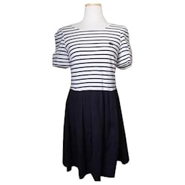 Burberry Vestido de rayas azul marino Blue Label